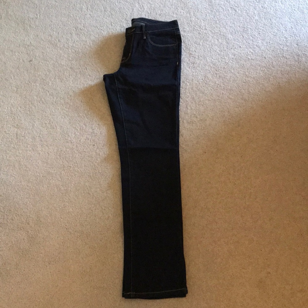 Dark wash straight leg jeans